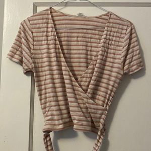 Cropped faux wrap top